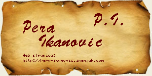 Pera Ikanović vizit kartica